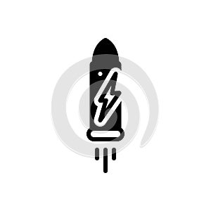 Black solid icon for Dynamic, bullet and dangerous