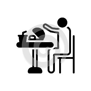 Black solid icon for Eat, consume and swallow