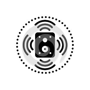 Black solid icon for Echo, reverberation and resonance