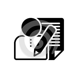 Black solid icon for Editors, author and novelist