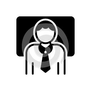 Black solid icon for Educator, teacher and instructor