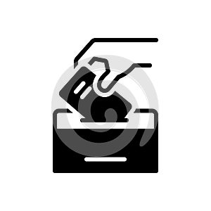 Black solid icon for Elect, vote for and ballot