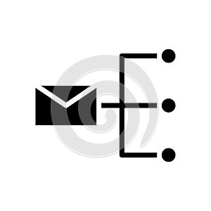 Black solid icon email network marketing