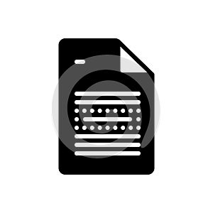 Black solid icon for Emphasis, text and important