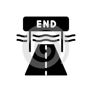 Black solid icon for Ended, finished and winner photo