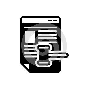 Black solid icon for Enforcement, impone and adminsitration