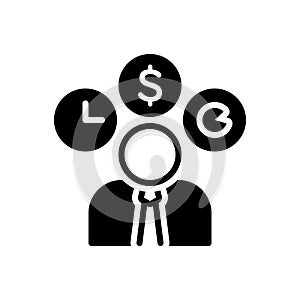 Black solid icon for Entrepreneur, dealmaker and hustler