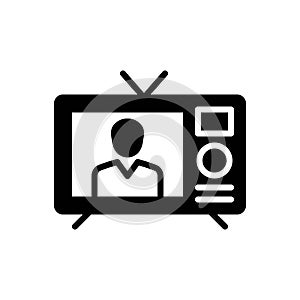 Black solid icon for Episode, tv and entertainment