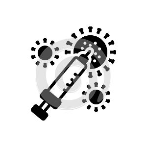 Black solid icon for Eradicate, virus and recovery