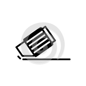 Black solid icon for Eraser, delete and remove