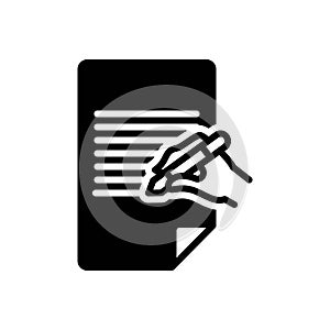 Black solid icon for Essays, article and dissertation