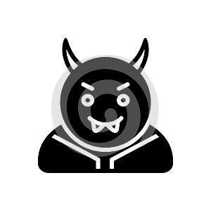 Black solid icon for Evil, nasty and depraved