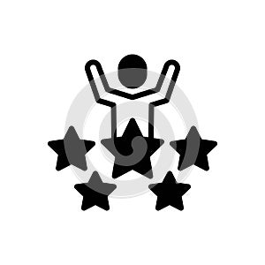 Black solid icon for Excellent, best and nailing