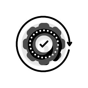 Black solid icon for Executed, execute and implement