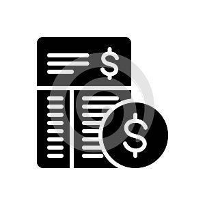 Black solid icon for Expense, expenditure and outgoings