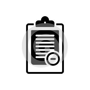 Black solid icon for Expunge, document and delete