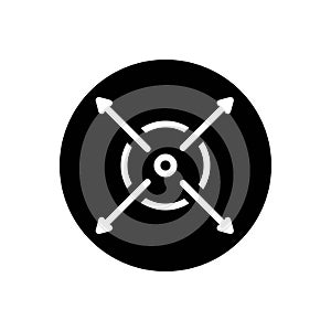 Black solid icon for Extent, limit and range