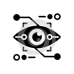 Black solid icon for Eyetap Augmentation, gadget and reality