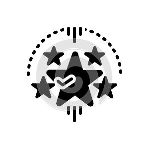 Black solid icon for Fab, like and popular