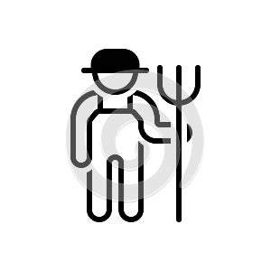 Black solid icon for Farmers, peasant and husbandman
