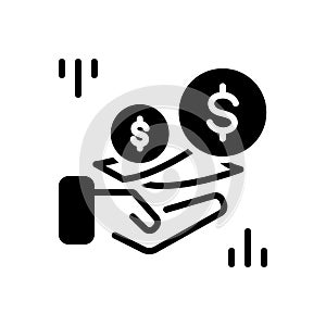 Black solid icon for Fees, charges and payment