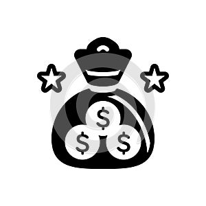 Black solid icon for Finance, economy and currency