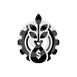 Black solid icon for Financial, pecuniary and investment