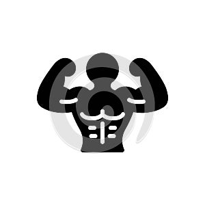 Black solid icon for Fit, physical and exercise