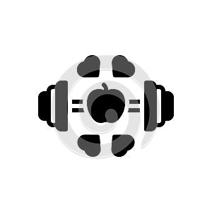 Black solid icon for fitness, workout and exercise