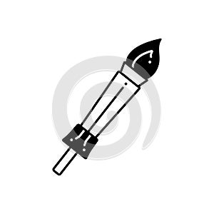 Black solid icon for Flambeau, torch and museum
