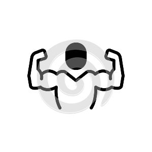 Black solid icon for Flex, arms and muscles