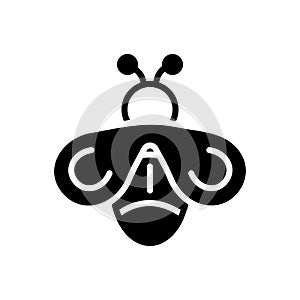 Black solid icon for Fly, drake and blowfly