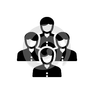 Black solid icon for Folk, crowd and group