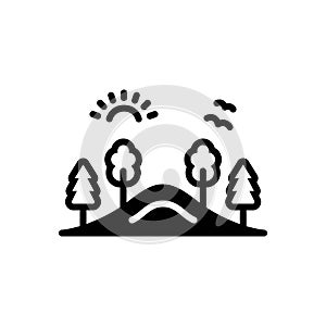 Black solid icon for Forest, pine tree and ecology