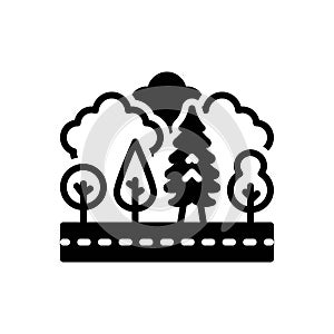 Black solid icon for Forestry, natural and forest