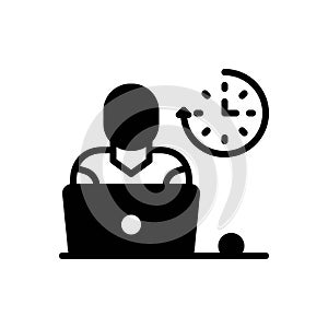 Black solid icon for Frequent, work and employee