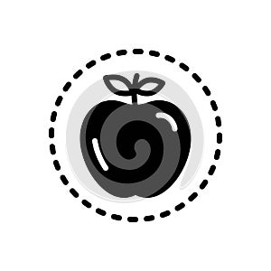 Black solid icon for Fruit, apple and produce