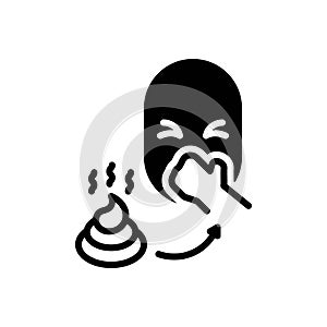 Black solid icon for Funk, stink and smell