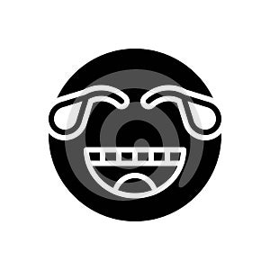 Black solid icon for Funny, weep and cry