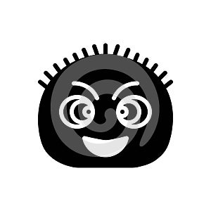 Black solid icon for Fuzzy, curly and funny