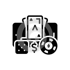 Black solid icon for Gambling, bet and casino