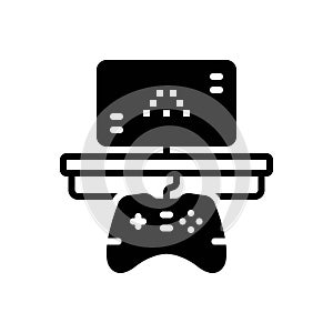 Black solid icon for Game, gamepad and digital