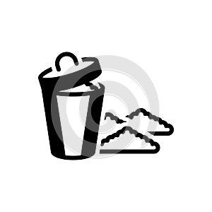 Black solid icon for Garbage, rubbish and debris photo