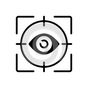 Black solid icon for Gaze, stare and ogle