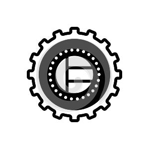 Black solid icon for Gcc, manage and cogwheel