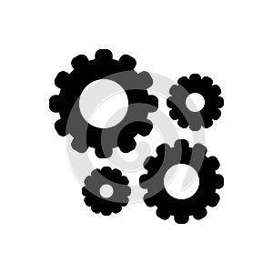 Black solid icon for Gear, gearwheel and setting