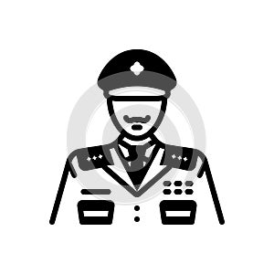Black solid icon for General, widespread and police