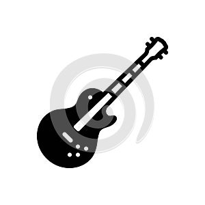 Black solid icon for Gibson, guitar and band