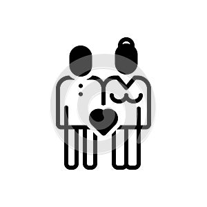 Black solid icon for Girlfriend, lover and paramour