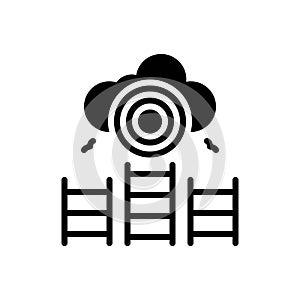 Black solid icon for Goal, ladder and ambition